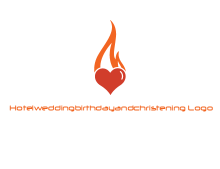 abstract fire on heart icon