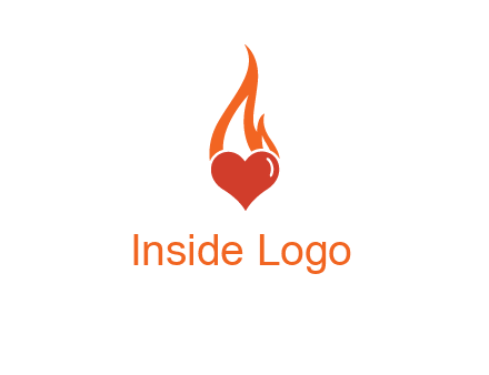 abstract fire on heart icon
