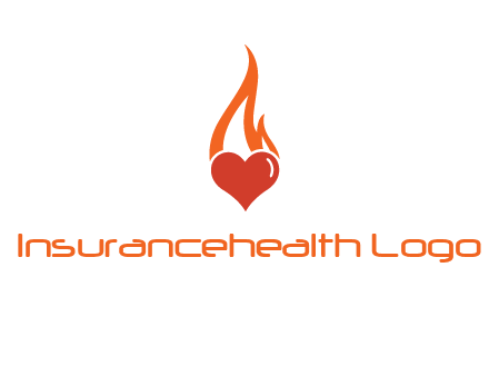 abstract fire on heart icon