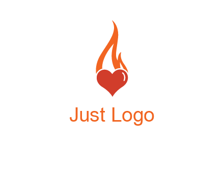 abstract fire on heart icon