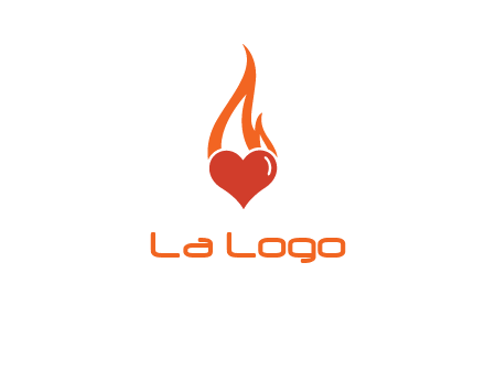 abstract fire on heart icon