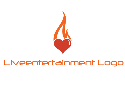 abstract fire on heart icon