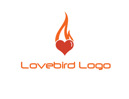 abstract fire on heart icon