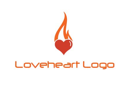 abstract fire on heart icon