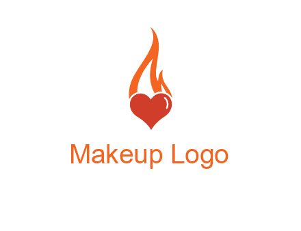 abstract fire on heart icon