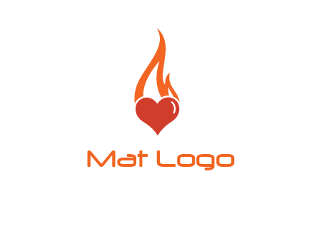 abstract fire on heart icon