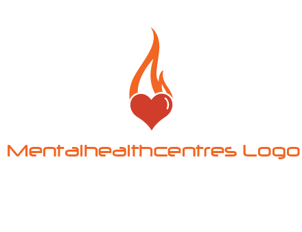 abstract fire on heart icon