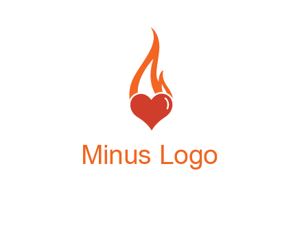 abstract fire on heart icon