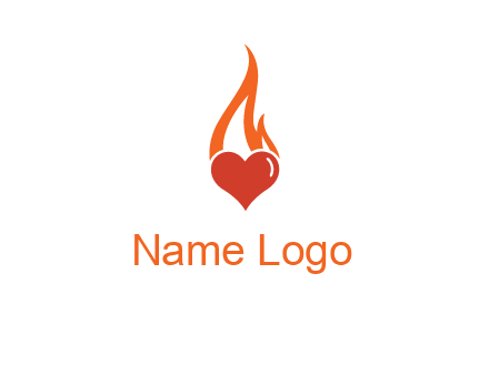 abstract fire on heart icon