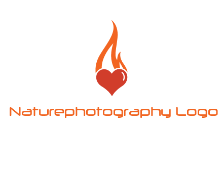 abstract fire on heart icon