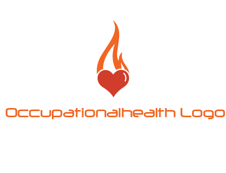 abstract fire on heart icon