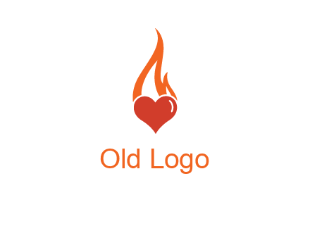 abstract fire on heart icon
