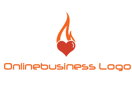 abstract fire on heart icon