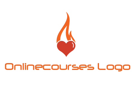 abstract fire on heart icon