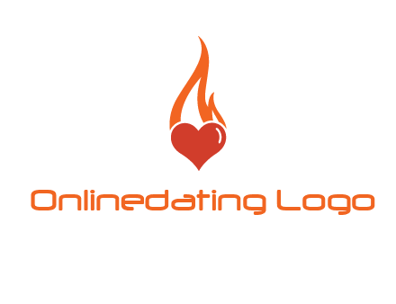 abstract fire on heart icon