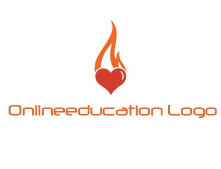 abstract fire on heart icon