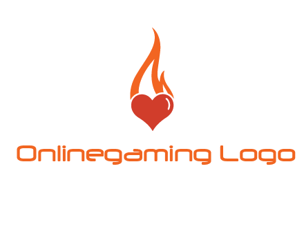abstract fire on heart icon