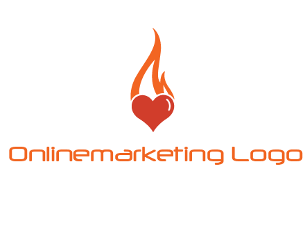 abstract fire on heart icon