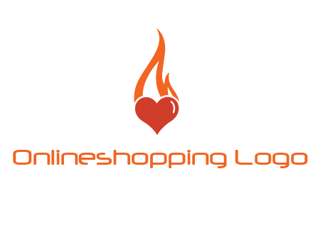 abstract fire on heart icon