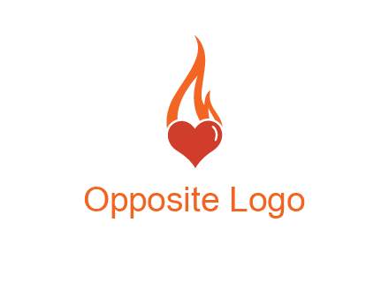 abstract fire on heart icon