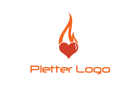abstract fire on heart icon