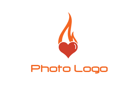 abstract fire on heart icon