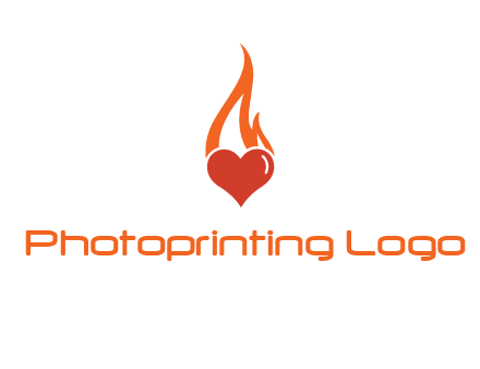 abstract fire on heart icon