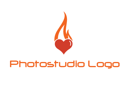 abstract fire on heart icon