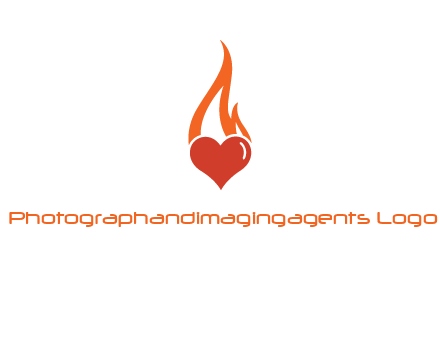 abstract fire on heart icon