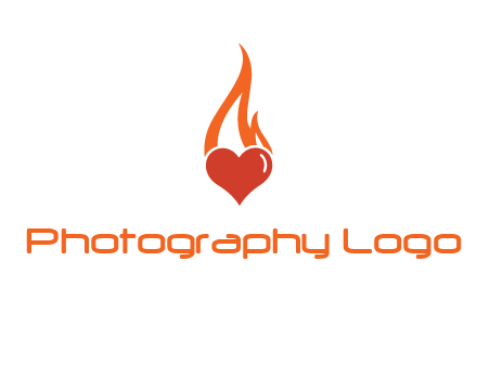 abstract fire on heart icon