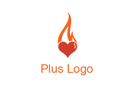abstract fire on heart icon