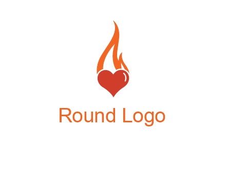 abstract fire on heart icon