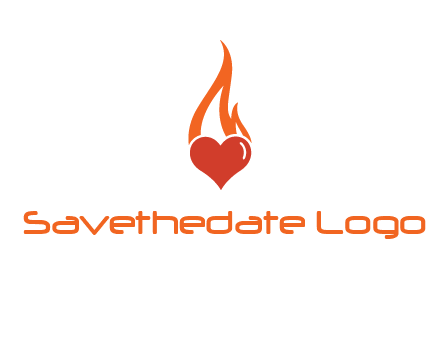 abstract fire on heart icon
