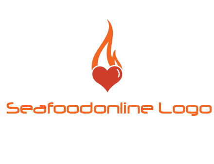 abstract fire on heart icon