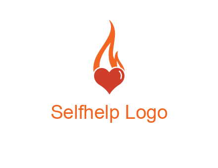 abstract fire on heart icon