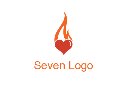 abstract fire on heart icon