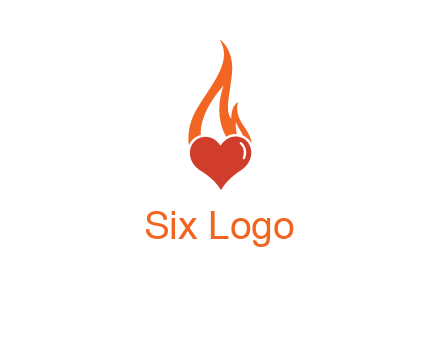abstract fire on heart icon
