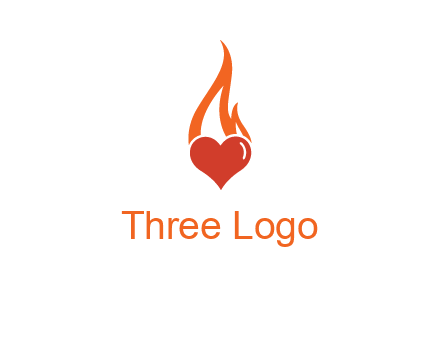 abstract fire on heart icon