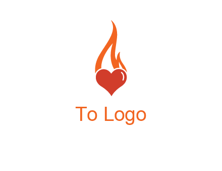 abstract fire on heart icon