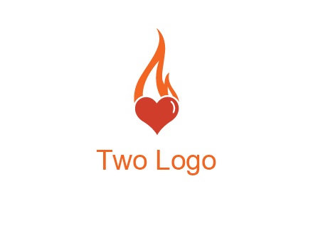 abstract fire on heart icon