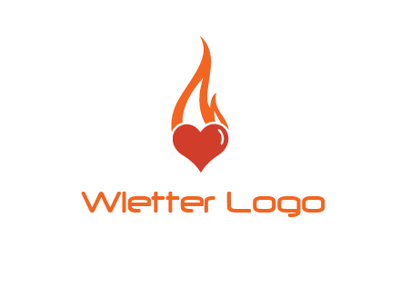 abstract fire on heart icon