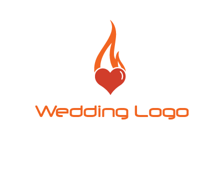 abstract fire on heart icon