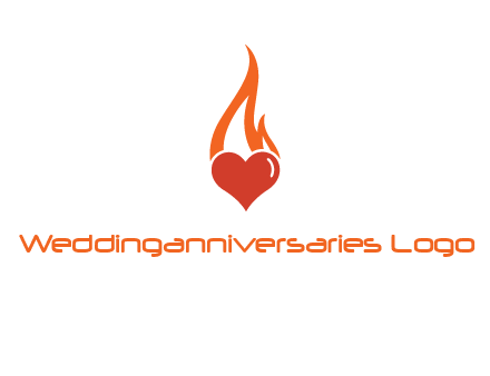 abstract fire on heart icon