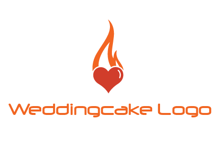 abstract fire on heart icon