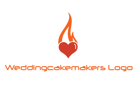 abstract fire on heart icon