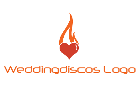 abstract fire on heart icon