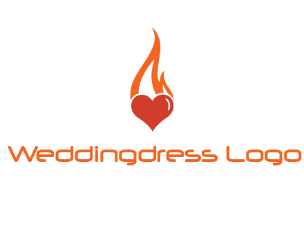 abstract fire on heart icon