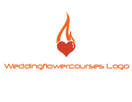 abstract fire on heart icon