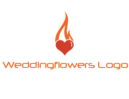 abstract fire on heart icon