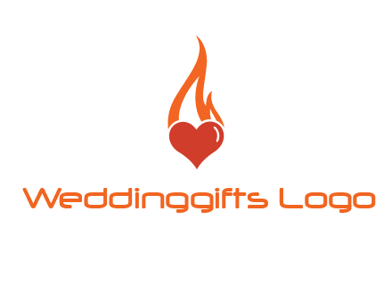 abstract fire on heart icon